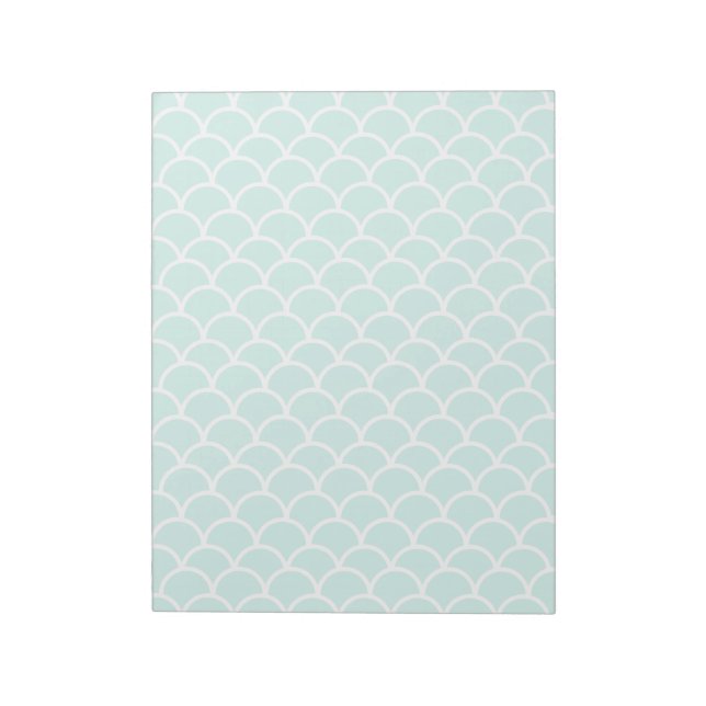 Aqua Blue Fish scale pattern Notepad (Rotated)