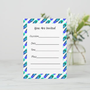 Aqua Blue Flip Flops Flat Invitation