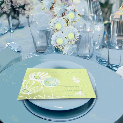Aqua Blue Flowers and Bees Wedding Response