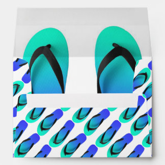 Aqua Blue Fun Flip Flops Envelopes