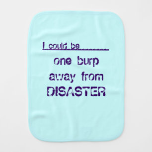 Aqua Blue Funny Boy's Baby Burp Cloth