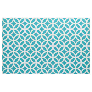 Aqua Blue Geometric Pattern Fabric