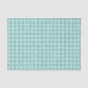Aqua Blue Gingham Checks tissue paper