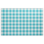Aqua Blue Gingham Pattern Fabric