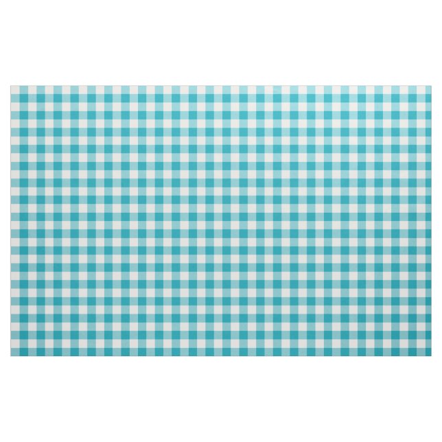Aqua Blue Gingham Pattern Fabric (Fat Quarter)