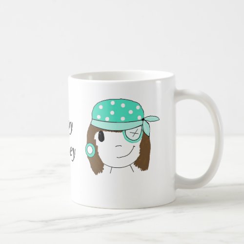 Aqua Blue Girl Pirate Coffee Mug