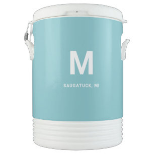Aqua Blue Girls Personalized Name  Beverage Cooler