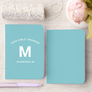 Aqua Blue Girls Personalized Name Foil Vow Books