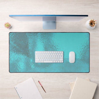 Aqua Blue Glass Desk Mat