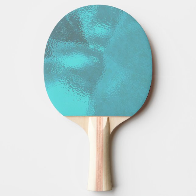 Aqua Blue Glass Ping Pong Paddle (Front)