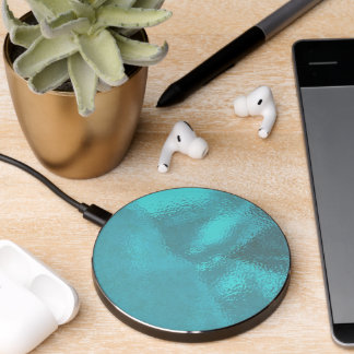 Aqua Blue Glass Wireless Charger