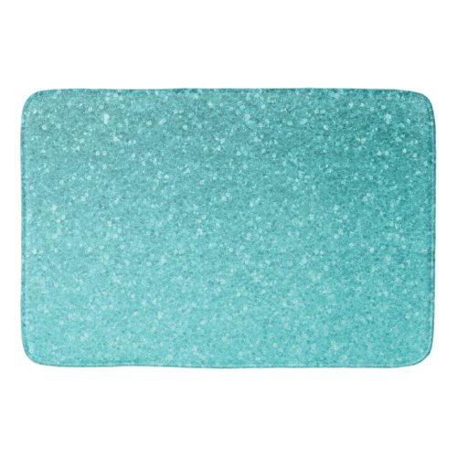 Aqua Blue Glitter Sparkle Girly Glam Mermaid Bathroom Mat