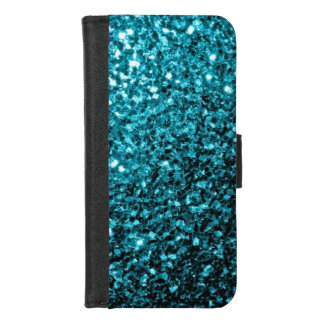 Aqua blue glitter sparkles iPhone wallet case