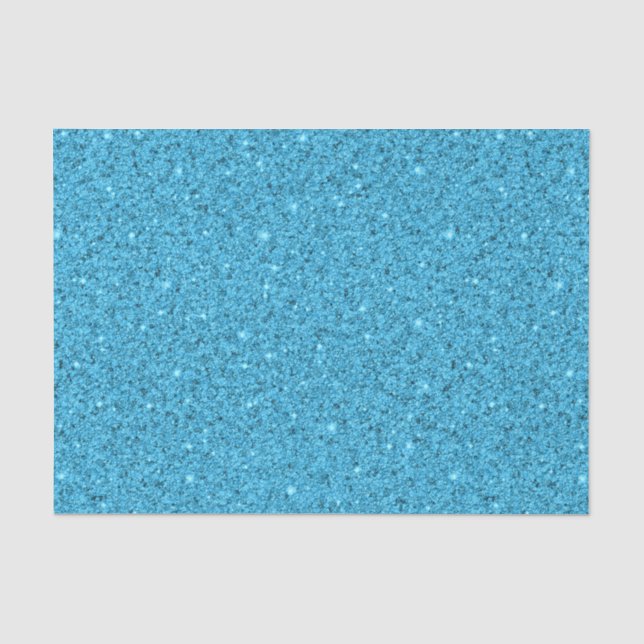 Aqua Blue Glittery Crushed Sea Glass  Tissue Paper (Front)
