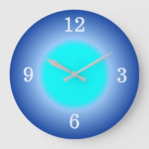 Aqua Blue Glow Effects Wall Clock