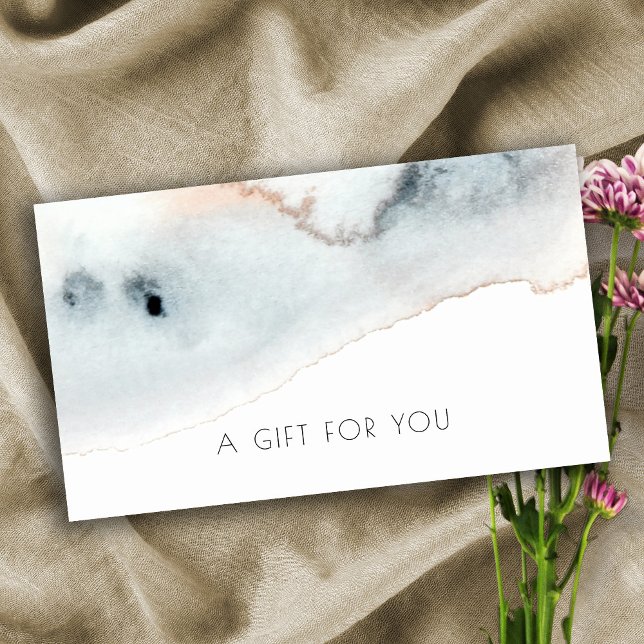 Aqua Blue Gold Watercolor Beachy Gift Certificate (Creator Uploaded)