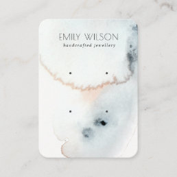 AQUA BLUE GOLD WATERCOLOR WAVES 2 EARNING DISPLAY BUSINESS CARD