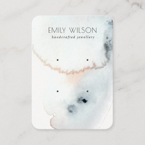 AQUA BLUE GOLD WATERCOLOR WAVES 2 EARNING DISPLAY BUSINESS CARD