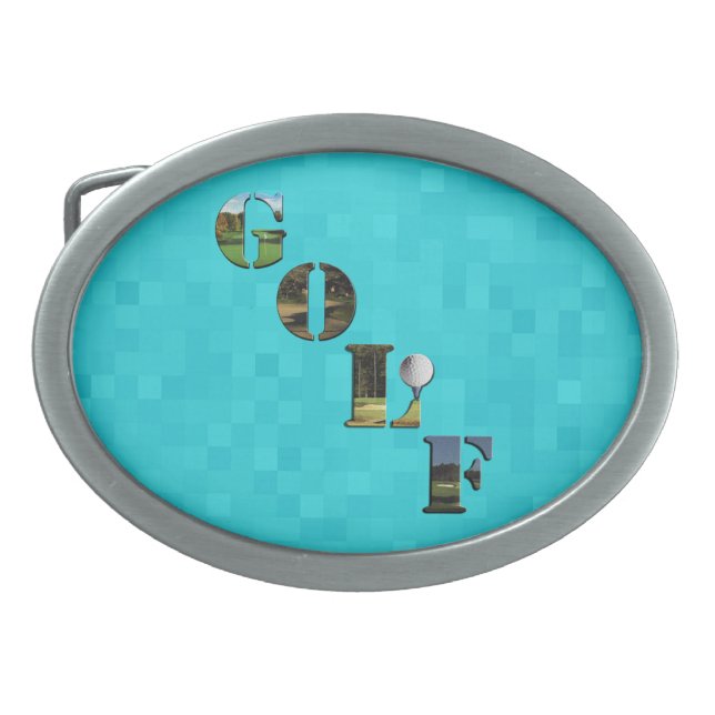 Aqua Blue Golf,  Belt Buckle (Front)