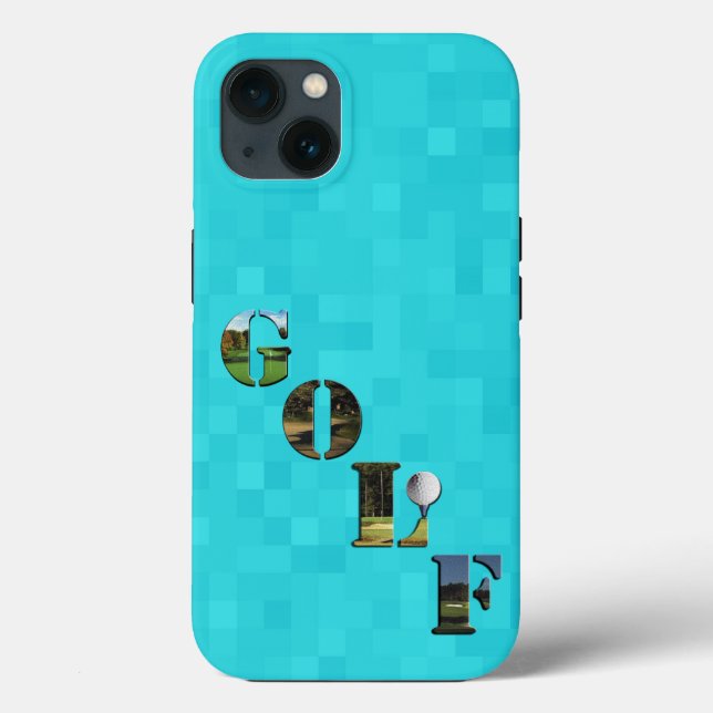 Aqua Blue Golf,  iPhone 13 Case (Back)