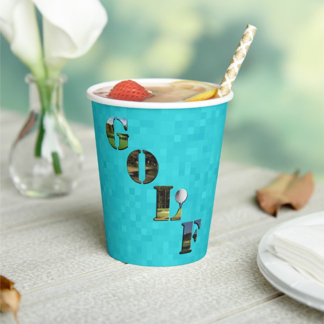 Aqua Blue Golf,  Paper Party Cups (Insitu)