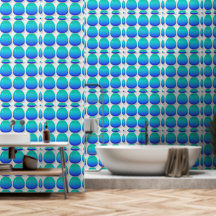 Aqua Blue Gradient Glass Droplets