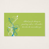 Aqua Blue, Green, and White Floral Favor Tag (Back)
