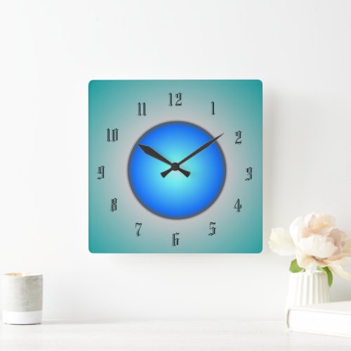AquaBlueGreen CircleWall Clock