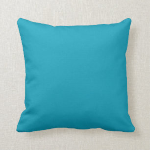 Aqua Blue Green Solid Color - Colour - Hue Throw Pillow