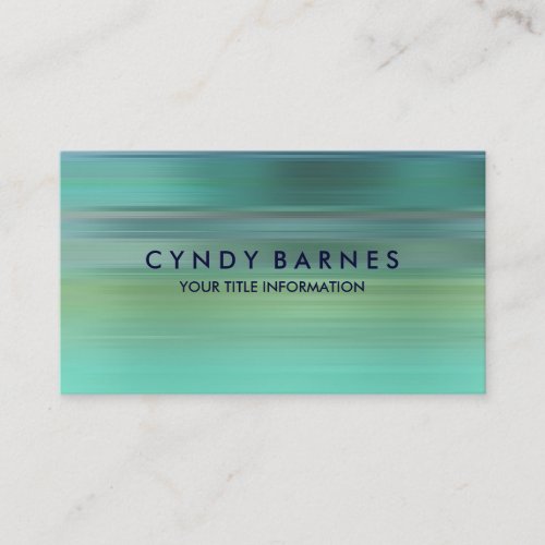 Aqua Blue Green Stripe Business Card