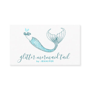 Aqua Blue Green Tail Mermaid Business Card