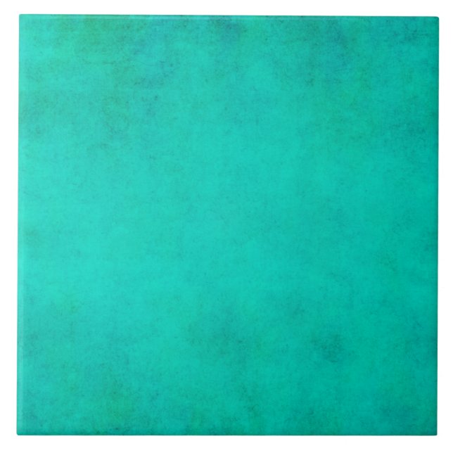 Aqua Blue Green Watercolor Purple Parchment Paper Ceramic Tile (Front)