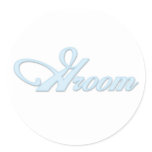 Aqua Blue Groom  Classic Round Sticker