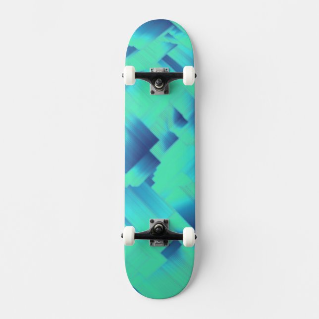Aqua Blue Halls Skateboard Deck (Front)