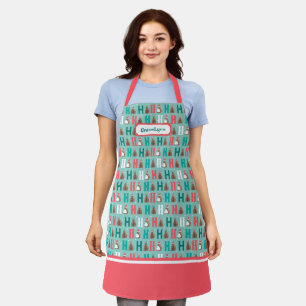 Aqua Blue Ho Ho Ho Armadillo Apron