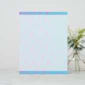 Aqua blue hot pink geometric abstract digital (Standing Front)