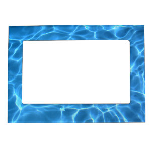 Aqua Blue Hotel Swimming Pool Magnetic Picture Frame