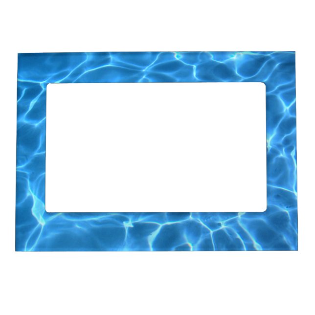 Aqua Blue Hotel Swimming Pool Magnetic Picture Frame (Front)