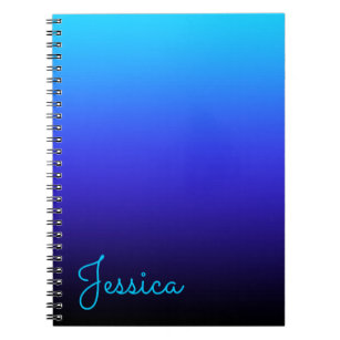 Aqua Blue Watercolor Background Notebook