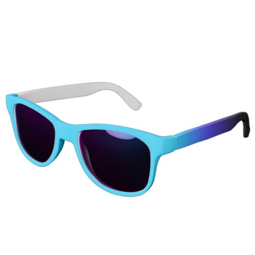 Aqua Blue Indigo Purple and Black Ombre Sunglasses