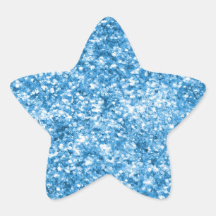 Aqua Blue Jewel Glitter Star Sticker
