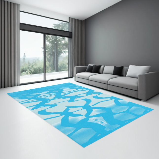 Aqua Blue large indoor area rug (Insitu (Indoor 3))