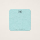 Aqua blue linen look logo QR earring display card