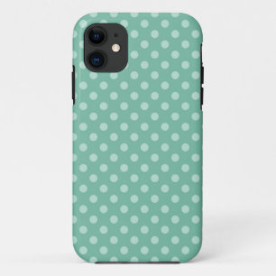 Aqua Blue Little Polka Dots Pattern Print Gifts iPhone 11 Case