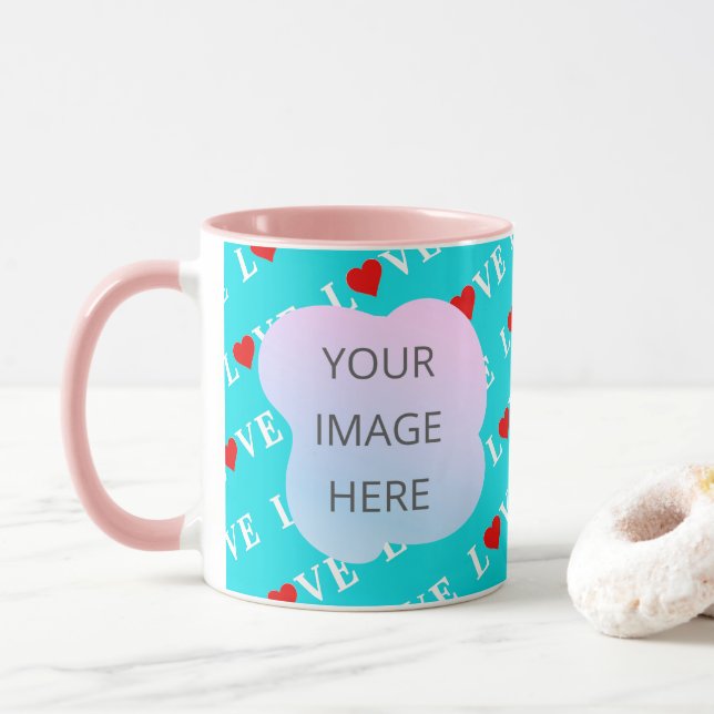 Aqua Blue LOVE Mug (With Donut)