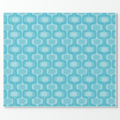 Aqua Blue MCM Mid-Century Abstract Modern   Wrapping Paper (Flat)