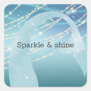 Aqua Blue Mermaid Square Sticker