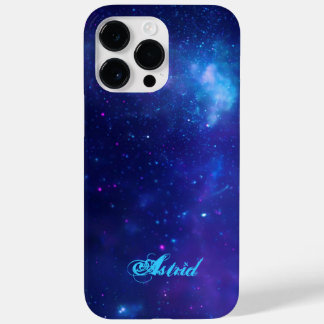 Aqua Blue Milky Way Galaxy Personalized Celestial Case-Mate iPhone 14 Pro Max Case