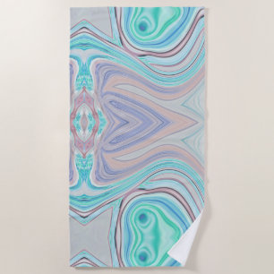 aqua blue mint green lilac purple pastel rainbow beach towel