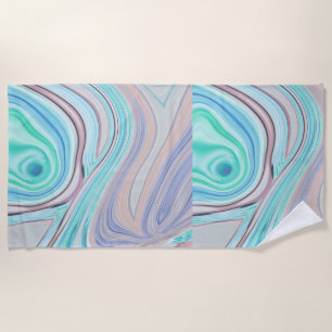 aqua blue mint green lilac purple pastel rainbow beach towel